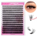 FADLASH DIY Lash Clusters Individual Eyeslash Extensions D Curl 280PCS Natural Eyelash Clusters Soft Band Wispy Volume Eyelash Extension for Beginners DIY at Home (40D-0.07-D, 8-16mm)