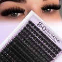 B&Q Fluffy Lash Clusters Thick 200D, Volume Eyelash Clusters 10-18mm, D Curl Cluster Eyelash Extensions, Supersoft Individual Lashes Wispy Cluster Lashes Dramatic Full Look Eyelash（200D）