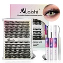 Lash Clusters Kit, DIY Cluster Eyelash Extensions 9‑16mm, 30D+40D, 280pcs, D Curl Natural Volume Lashes with Lash Bond and Seal, Tweezers–Waterproof Fake Cat Eye Wispy Individual Clusters(16MIX1-1-S)