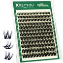 KEYYOU Flora Lash Clusters Flaunt Eyelash Clusters D Curl Cluster Eyelash Extensions 8-18mix False Eyelashes 132pcs Classic Wispy Natural Lash Cluster with Spikes（F01）