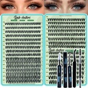 Lash Clusters Kit 640pcs Wispy Lash Clusters 30D+40D Eyelash Clusters D Curl Individual Lash Extensions Natural 9-16mm with Bond & Seal, Brush, Tweezers