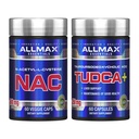 ALLMAX NAC + TUDCA+ Liver Support Stack – Antioxidant & Detox Support Supplement for Liver Health – 60 NAC + 60 TUDCA+ Capsules
