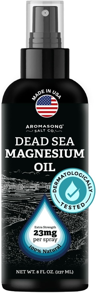 Aromasong Magnesium Spray - 外加强度(每个Spritz23mg) 8 Oz,天然和纯净的Magnesium Oil Spray - 在美国制造 - 用于腿部不适和促进平静睡眠