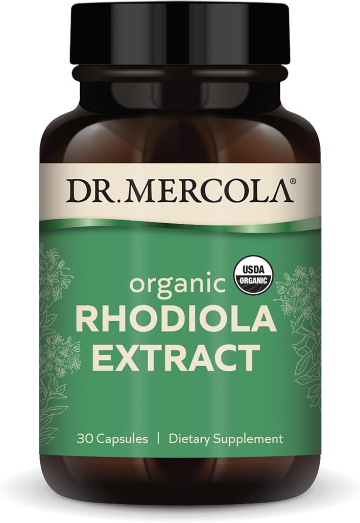 Dr. Mercola Rhodiola Extract, 30 Сервінги (30 капсули), Дієтичні добавки, Підтримує Mood і Stress Management, Non-GMO, сертифікований USDA Organic