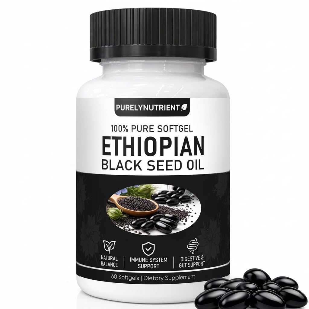 Ethiopian Black Seed Oil - Non-GMO, Gluten-Free, 60 Count