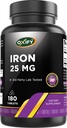 Oxify Iron 25 mg | 180 Tablets | Gluten-Free, Non-GMO | Supplement Made in USA