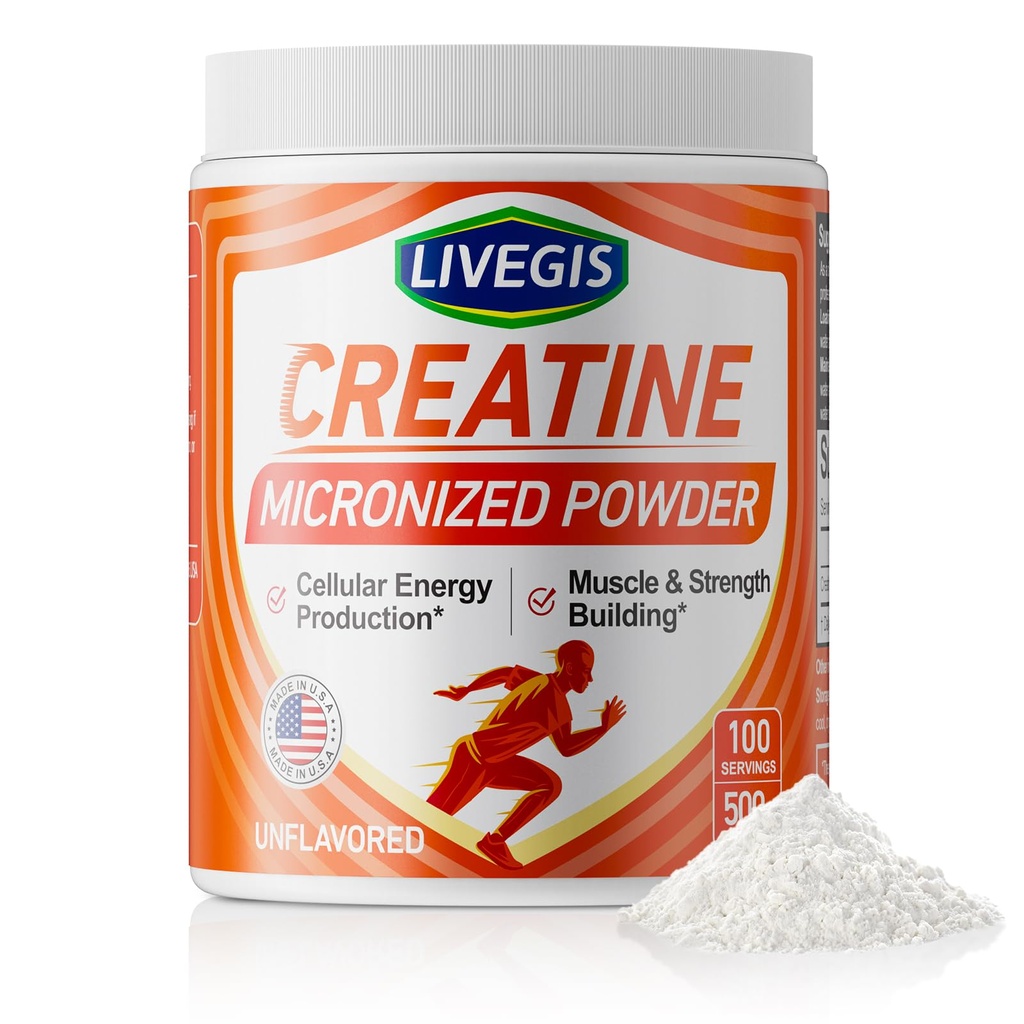 Creatine, Creatine Monohydrate Keto Friendly, Unflavored - Support Muscles, Cellular Energy and Cognitive - 17.63 Oz(500g) - 100 Servings (500g)