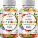 Hemp Gummies for Pain, Sleep, Anxiety - 2 Pack Extra Strengthen High Potency with Pure Natural Organic Hemp Oil Extract Vegan Edible Bear Candy - Non-GMO, Vegan, Low Sugar