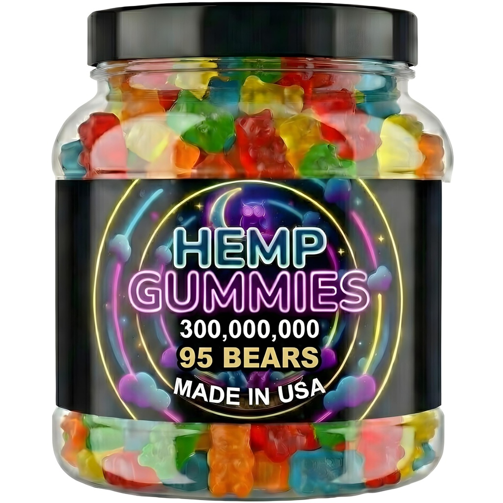 Hemp Gummies For Deep Sleep Peace And Relaxation-Hemp Oil Edibles Fruity Candy-Made In USA-95 Gummy Bears