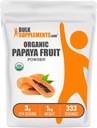 BulkSupplements.com Orgaaniline Papaya puuviljapulber - maitsestatud pulber, mis on saadud Carica Papaya puuviljast - gluteenivaba, 3 g serveerimise kohta, 1 kg (2,2 naela) (pakk 1)