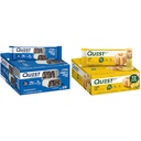 Quest Nutrition Crispy Cookies & Cream Hero Protein Bar, 18g Protein, 1g Sugar & Lemon Cake Protein Bars, High Protein, Low Carb, Gluten Free, Keto Friendly, 12 Count (Pack of 1)