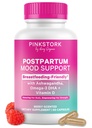 Pink Stork Postpartum Mood Support - Postnatal Hormone Balance for Women - Breastfeeding Friendly New Mom Essentials - Ashwagandha, Chamomile, & Vitamin D - Stress & Mood, 60 Capsules