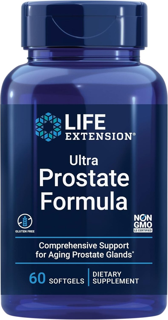 Life Extension Ultra Prostate Formula - Men's Prostate Health Supplement with Beta Sitosterol, Saw Palmetto, Lycopene, Pumpkin Seed - 60 Softgels