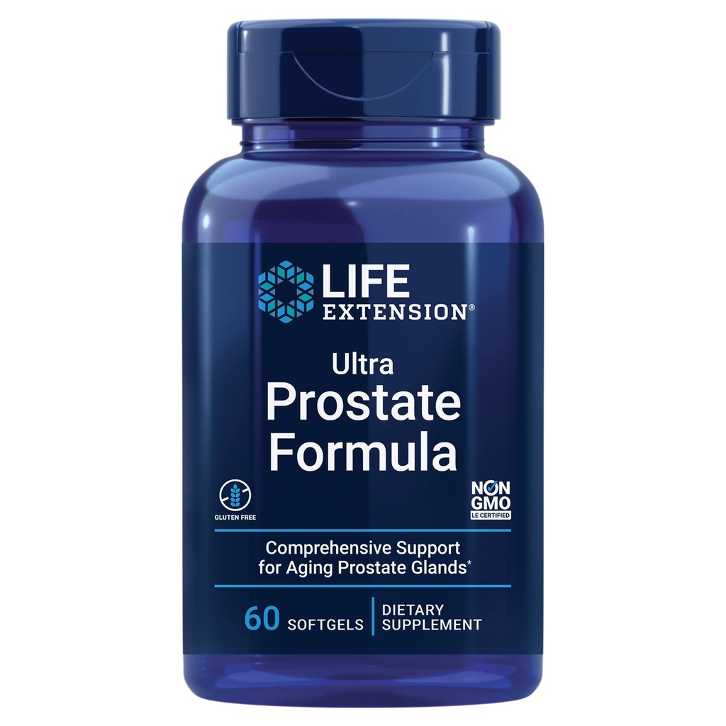 Life Extension Ultra Prostate Formula - Men’s Prostate Health Supplement with Beta Sitosterol, Saw Palmetto, Lycopene, Pumpkin Seed - 60 Softgels