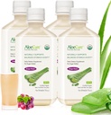 AloeCure USDA Organic Aloe Vera Juice Grape Flavor, Made Within 12 Hours of Harvest - Pure Aloe Vera Digestive & Immune Health Supplement, axuda a manter a acidez do estómago equilibrada, 16.7oz x 4 Btls