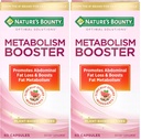 Nature's Bounty Optimal Solutions Metabolism Booster Supplement, Boosts Fat Metabolism, Promotes Abdominal Fat Loss, with Citrus Extracts and Black Ginger, 60 Capsules (Pack of 2)