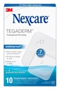 Nexcare Tegaderm Transparent Dressing, Clear Film Lets You See Wounds Heal, Waterproof Dressing Holds Fast for 7 Days - 10 Dressings