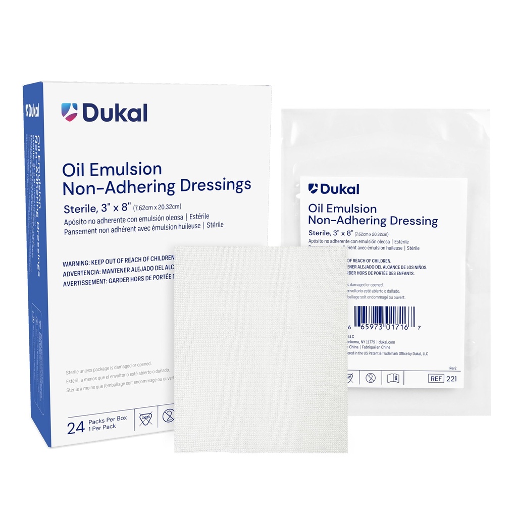 Dukal Oil Emulsion Dressing, 3" W x 8" L (Box of 24)