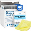 40 Pack Medical Xeroform Petrolatum Dressing Patch,4"x4"Non-Adherent Gauze Pads,Soft Fine Mesh Gauze Patch for Wound Care,Burns,Lacerations,Skin Grafts & Surgical Incisions,Individual Packaged