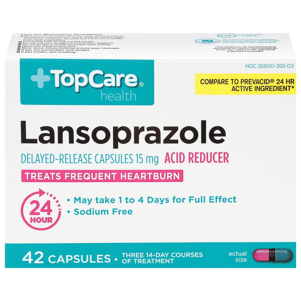 Topcare, Lansoprazole 15Mg Capsules, 42 Count