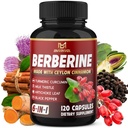 Berberine, Ceylon Cinnamon, Turmeric, Milk Thistle, Artichoke, Black Pepper - 120 Capsules for Digestion, Immunity [4-Month Supply]
