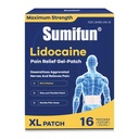 Sumifun XL 4% Lidocaine Patches, Maximum Strength OTC Numbing, Extra Large 4.72"x7.87" Pain Patches for Full Back, Leg Pain, Long-Lasting 8-Hour Pain Relief (Extra Large, Count, 16)