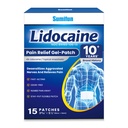 Sumifun Lidocaine Numbing Pain Patches - 15 Counts Maximum OTC Strength Pain Relief for Simple Backache, Muscle Sore, Joint Pain, Sprain, Strain - 5 1/2" X 3 15/16", Fast Acting & Long Lasting 8 Hours