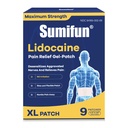 Sumifun 4% Lidocaine XL Pain Patches | Extra Large 4.72"x7.87" for Full Back & Thigh Coverage | Maximum Strength OTC Numbing | 8-Hour Medical Adhesion (X-Large, Count, 9)
