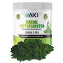 AKI Marine Phytoplankton Powder - Source of Raw Omega-3 EPA Micro Algae Nannochloropsis - Plant Based Proteins, Vitamins for Overall Wellness - Complete Protein Source, Vegan & GMO Free (2oz/57g)