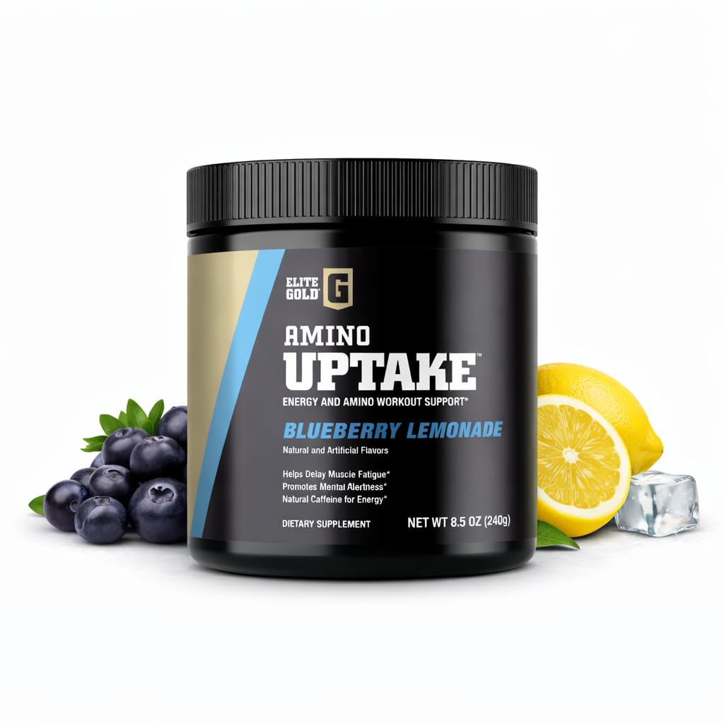 Elite Gold Amino Uptake, Blueberry Lemonade, Amino Energy, Hydration, Beta Alanine, Energy Drink, Beta Alanine, L Citrulline, 8.46 oz Tub (30 Servings)