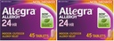 Allegra Adult 24-Hour Allergy Relief Tablets, Non-Drowsy Indoor and Outdoor Allergy Medicine, 180 mg Fexofenadine HCI Antihistamine Pill, 45-Count,(Pack of 2)
