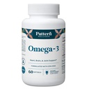 Pattern Wellness Omega 3 Softgels - Pure Fish Oil Formula - Helps Maintain Brain, Heart & Joint Health - 3rd Party Lab Tested - Non-GMO, Dairy-Free, Gluten-Free - 60 Softgels