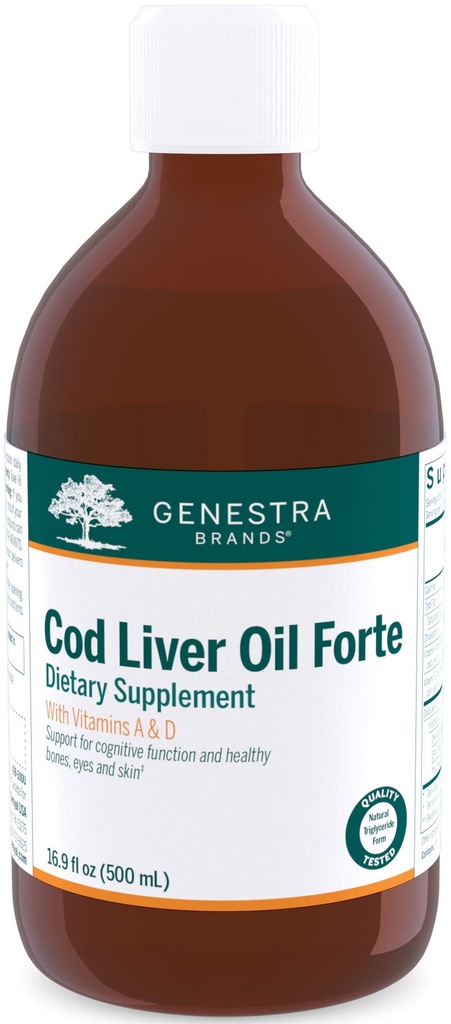 Genestra Brands Cod Liver Oil Forte | Vitamin + Essential Fatty Acid Supplement | 16.9 fl. oz.