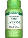 Nature's Truth Norwegian Cod Liver Oil Dietary Supplement - 100 Softgels