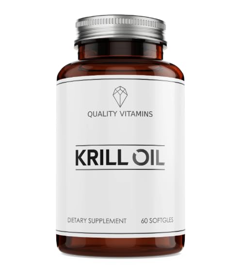 Krill Oil 1000mg Omega - 3 Fatty Acids EPA DHA Fish & Cod Liver Oil 60 Softgels Dietary Supplements