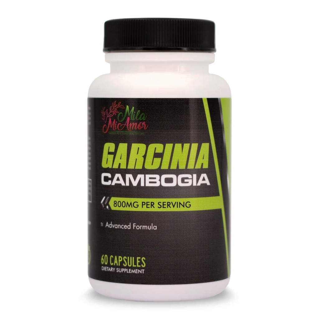 Mila Miamor Garcinia Cambogia Extract Supplement (50% HCA), 800 mg for Weight, Metabolism, Appetite & Energy Support, Caffeine Free, Non-GMO, Gluten Free, 60 Capsules