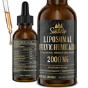 2000 MG Liposomal Fulvic Acid + Humic Acid + Trace Minerals Complex - More Potent Than Shilajit, Electrolytes Liquid Supplement with Organic Kale for Energy, Digestion, Immunity & pH Balance, 2 Oz