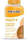 SATU HARI Multi + Imune Dukungan Gummies, Imunitas Multivitamin D, Vitamin C, Vitamin E, Vitamin A, Zinc dan More, Gummy Vitamin, 120 Count