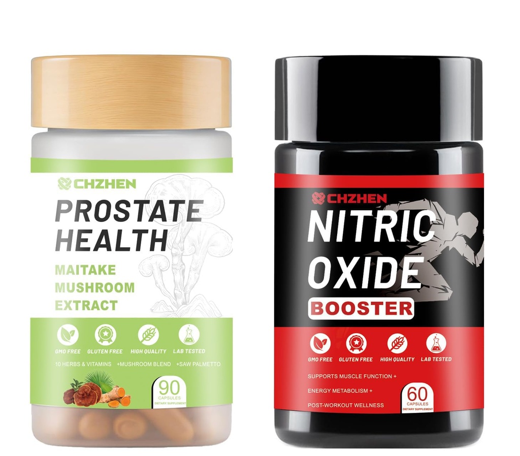 Prostate Health Supplement for Men- Supports Muscle Growth & Prostate Function Saw Palmetto Extract with Turmeric Root & Mushroom Blend 90 + 60 Vegetarian Capsules (1 Month Supply)
