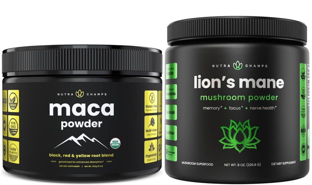 NutraChamps Organic Maca & Organic Lion's Mane Powder