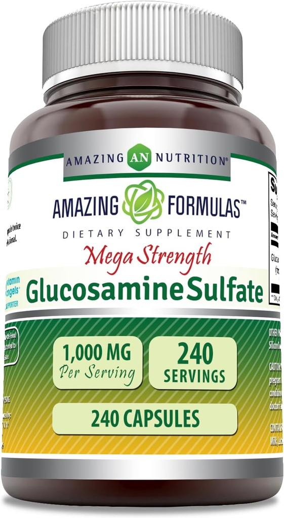 Amazing Formules Glucosamine Sulfate 1000 mg Capsules Supplement 