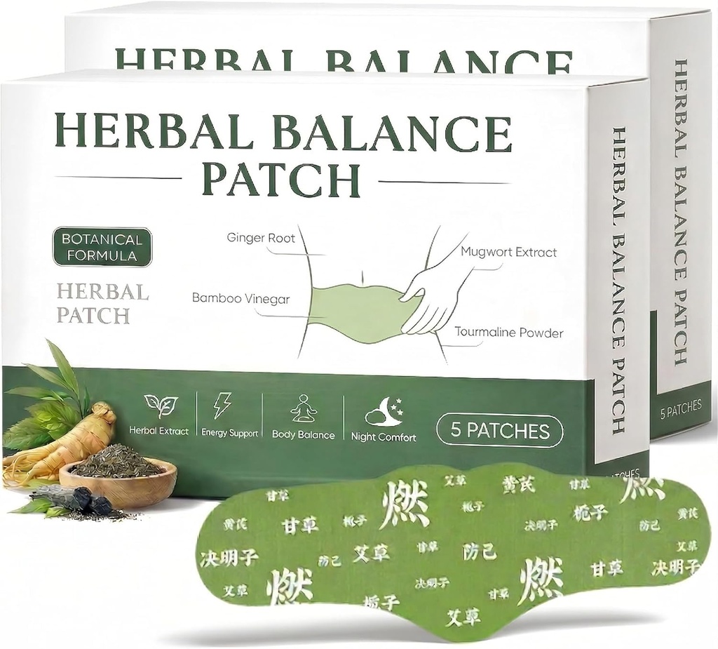 Herbal Balance Patch, Japanese Herbal Balance Patch for Waist & Body, Non-Irritating for Stomach & Daily Use, Breathable Patches Design for Work, Travel & Night Routine(2 Boxes)