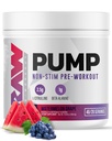 RAW Pump Stim Free Pre Workout (Watermelon Grape) - Non-Stimulant Pre Workout Supplement Powder Nitric Oxide Booster - Pre Workout Supplements Drink for During Workout - 40 Servings