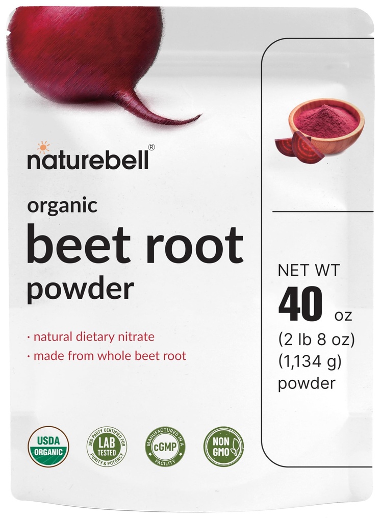 NatureBell Organic Beet Root Powder, 40 oz | Whole Beet Root Source – USDA Organic – Great for Vegan Shakes & Smoothies – Non-GMO, Gluten Free