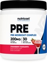 Nutricost Pre-Workout Powder (Strawberry Margarita) 30 Servings - GMO-Free, Gluten-Free, Vegetarian