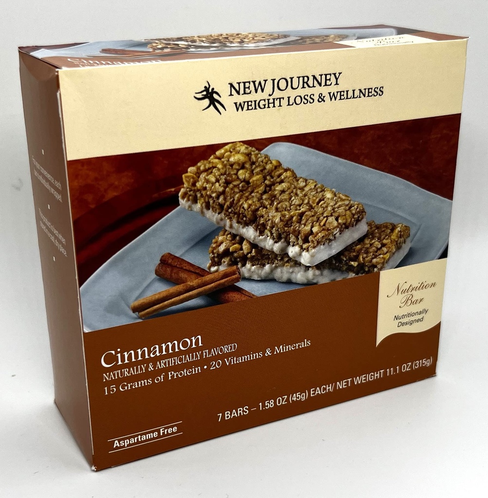 Cinnamon Bar - New Journey Weight Loss & Wellness - High Protein Nutrition Bar (7 bars/box)
