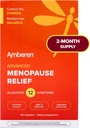 Amberen menopausa suplemento para mulheres, 120 cápsulas, clinicamente comprovadas, ajuda a apoiar equilíbrio hormonal, ajuda a aliviar 12 sintomas de menopausa: flashes quentes, suores noturnos, balanços de humor e mais
