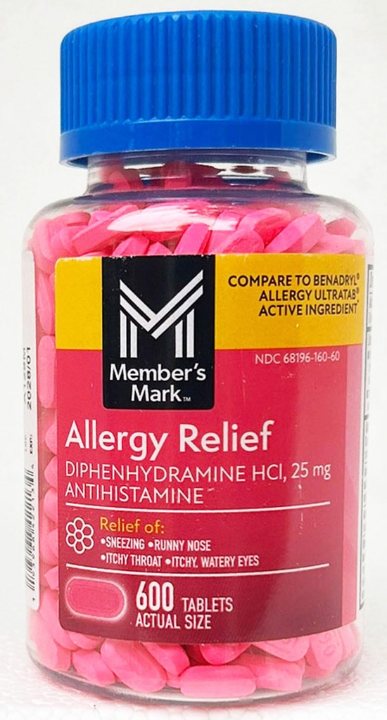 Member's Mark 25 mg Diphenhydramine Allergy (600 Count)