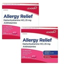 Leader Antihistamine Allergy Relief Diphenhydramine HCl, 25mg Mini Tablets, 24 Count Pack of 2