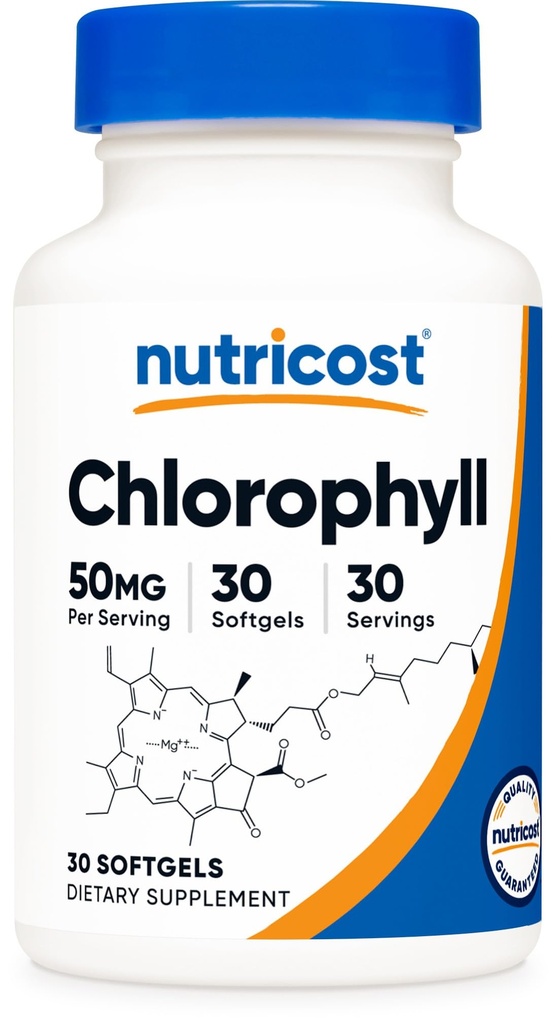 Nutricost Chlorophyll (50mg) 30 Softgels - Gluten-Free